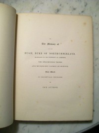 Dedication to the Duke of Northumberland