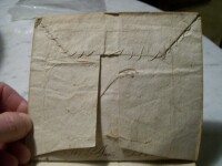 Stitching of the dust jacket.