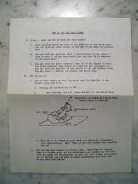 Instructions on How to Use the Star Finder