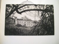 Postcard showing the author's observatory. The postcard was inserted between pages of the book.