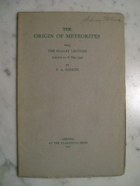 The Origin of Meteorites by Paneth 1940