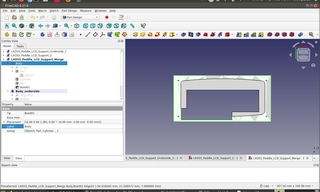 FreeCAD - LCD Support Bottom View