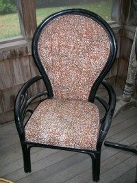 Rattan chair before stripping