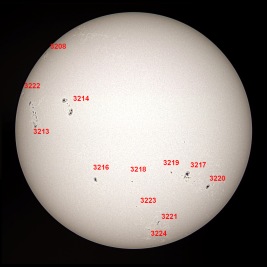 Annotated Image With Sunspot Numbers