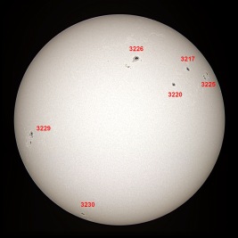 Annotated Image With Sunspot Numbers