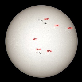 Annotated Image With Sunspot Numbers