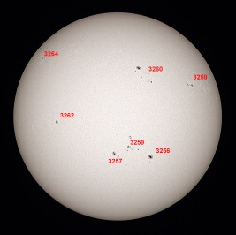 Annotated Image With Sunspot Numbers