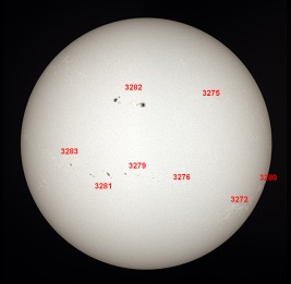 Annotated Image With Sunspot Numbers