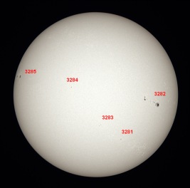 Annotated Image With Sunspot Numbers