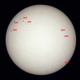 Annotated Image With Sunspot Numbers