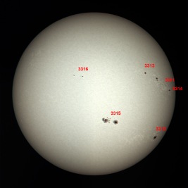 Annotated Image With Sunspot Numbers