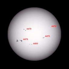 Annotated Image With Sunspot Numbers