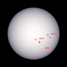 Annotated Image With Sunspot Numbers