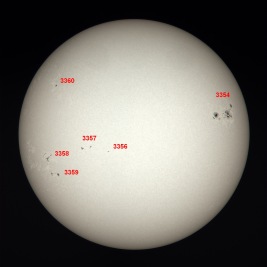Annotated Image With Sunspot Numbers