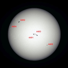 Annotated Image With Sunspot Numbers