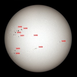 Annotated Image With Sunspot Numbers