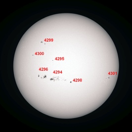 Annotated Image With Sunspot Numbers