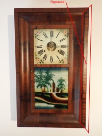 Chauncey Jerome Ogee 30 Hour Clock Showing Replaced Section of Case