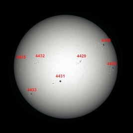 Annotated Image With Sunspot Numbers